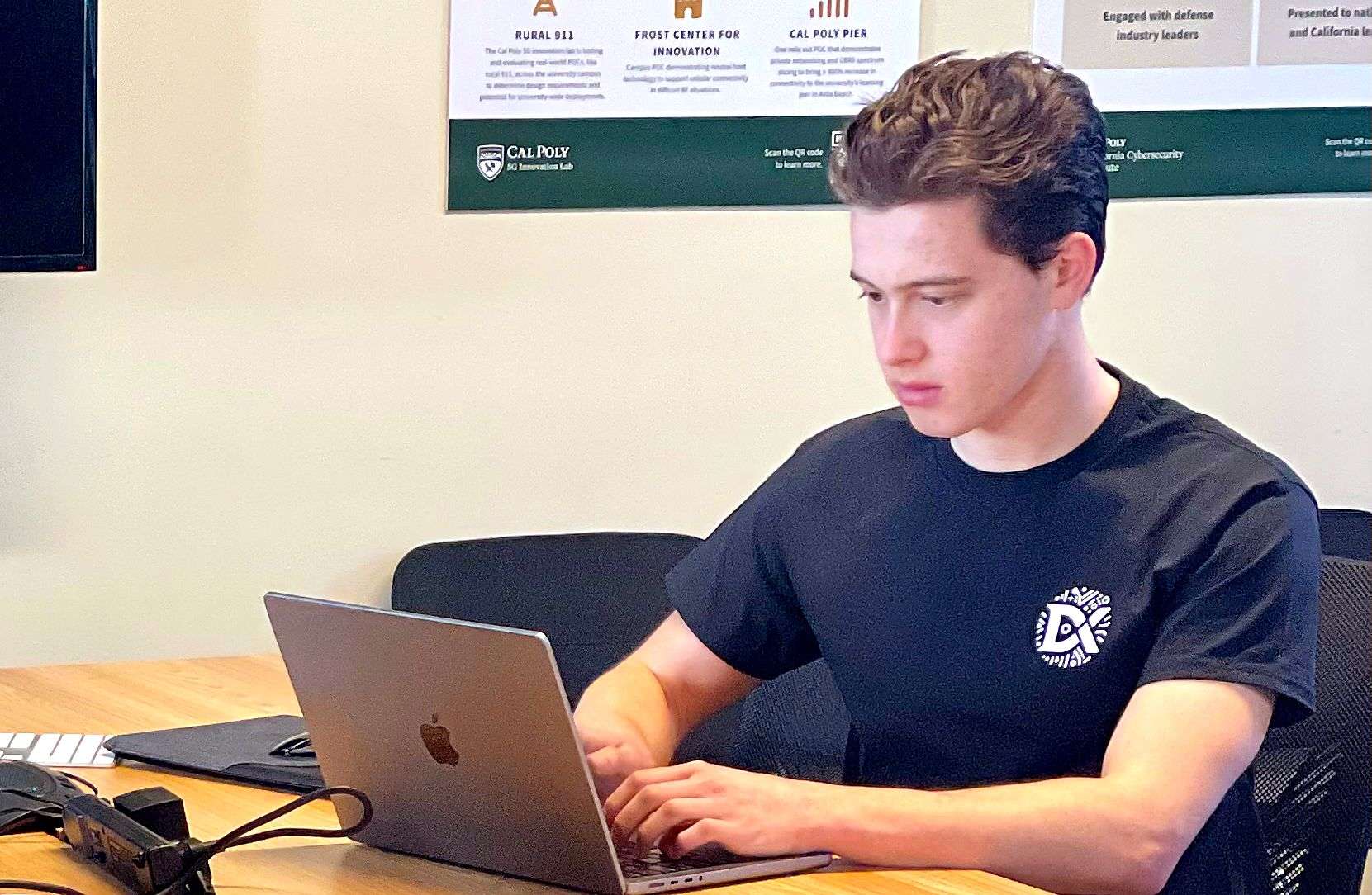 A student working on a computer