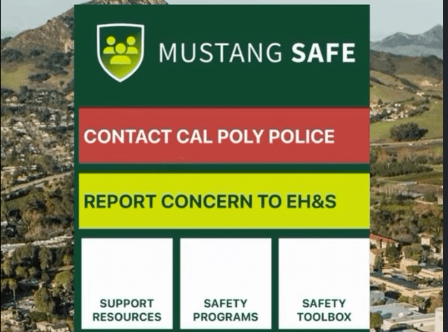 Screenshot of a web page titled ‘More Routes, More Rides: Mustang Shuttle Expands This Fall’ showing a schedule map and images of shuttle buses on the Cal Poly campus.